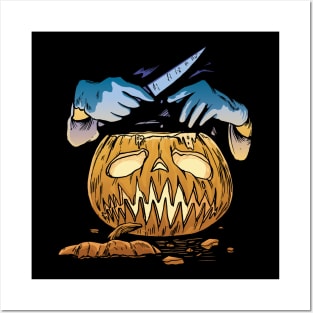 Halloween Pumpkin Scary Face Spooky Serial Killer Posters and Art